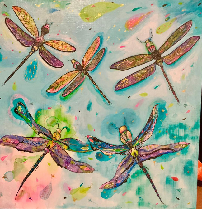 Dragonfly ceramic tile 