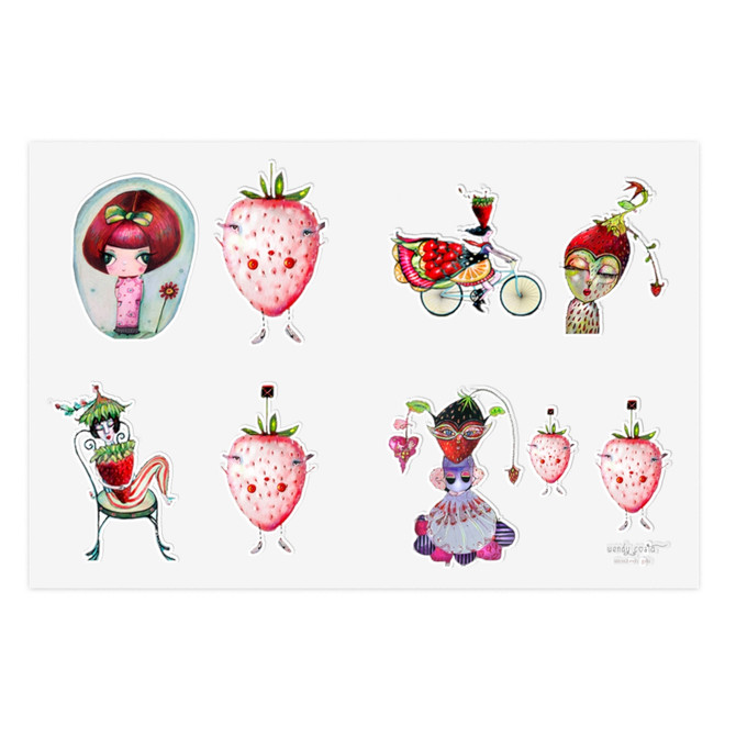 Strawberry girl Sticker Sheets