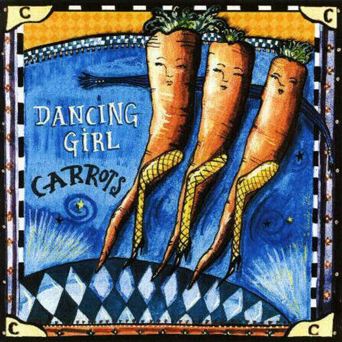 Dancing Girl Carrots Tile Trivet