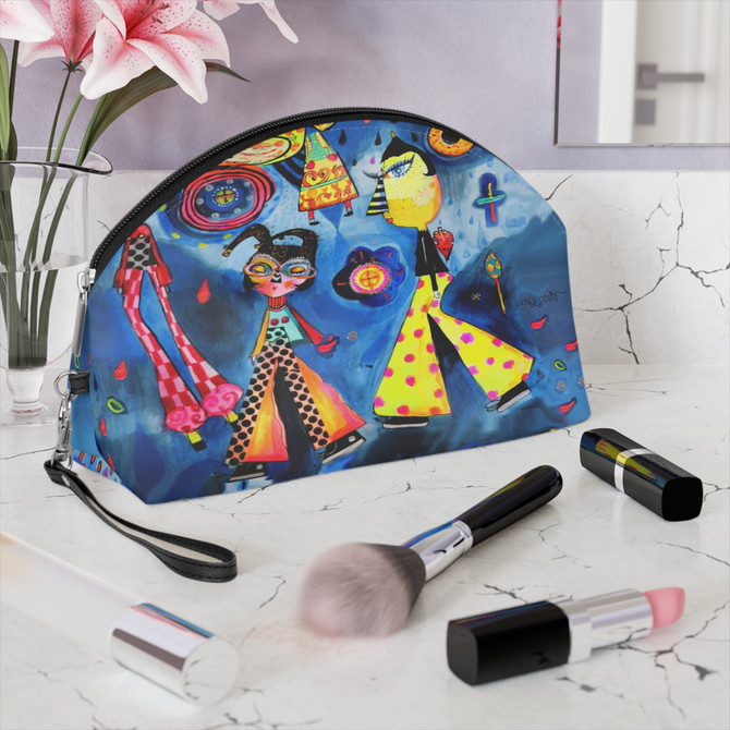 Lemon sidewalk makeup-travel bag