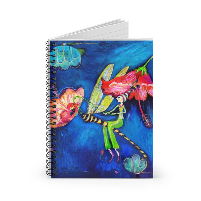 Midnight Dragonfly spiral notebook