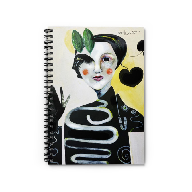 Black & white harlequin spiral notebook