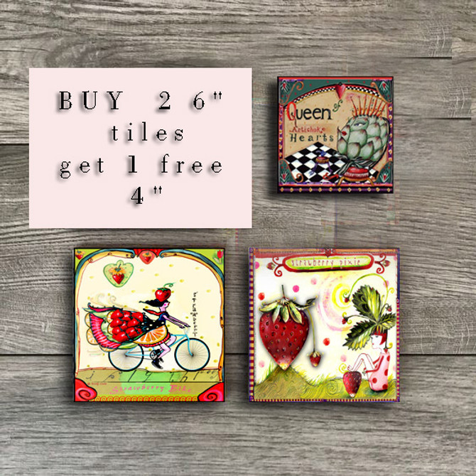 Buy 2 6x6" tiles get 1 4x4" tile FREE