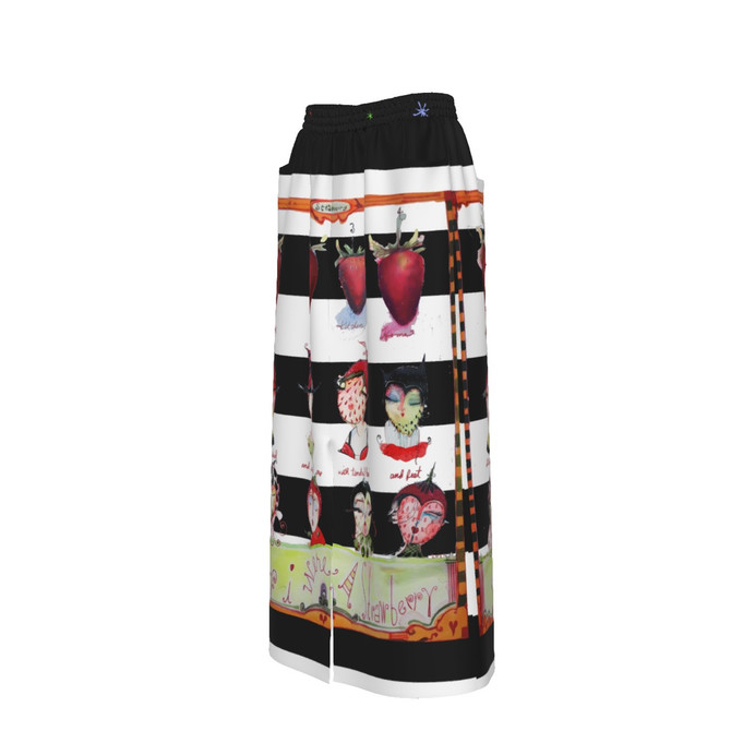 If I were a strawberry front slit 100% cotton woman's skirt