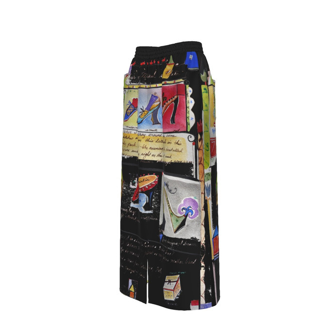 Shoe garden front slit 100% cotton woman's skirt