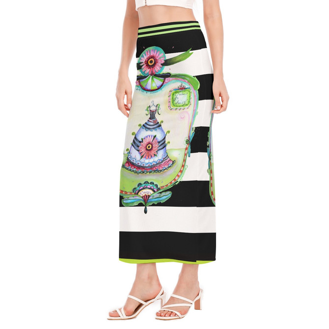 Gerber Daisy Side Slit Long Skirt