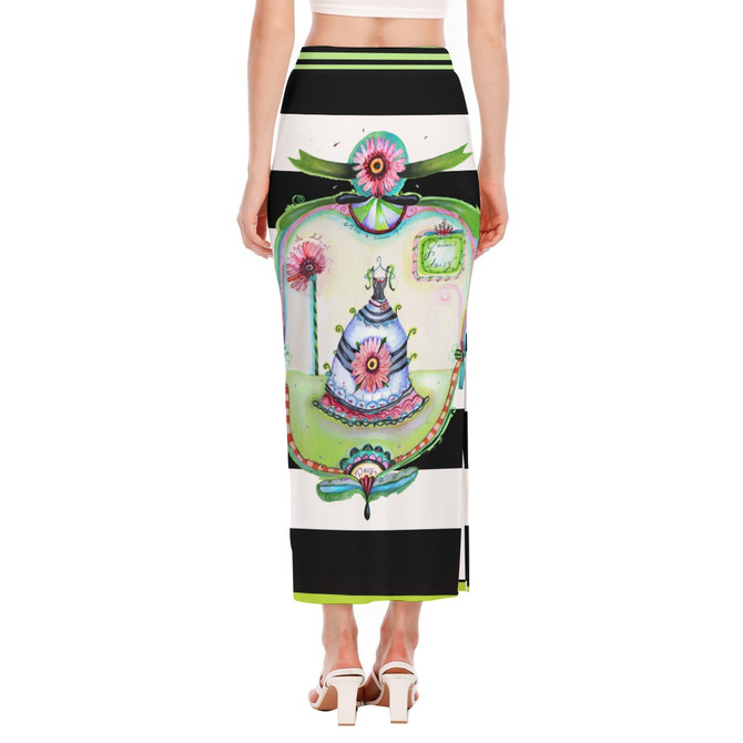 Gerber Daisy Side Slit Long Skirt