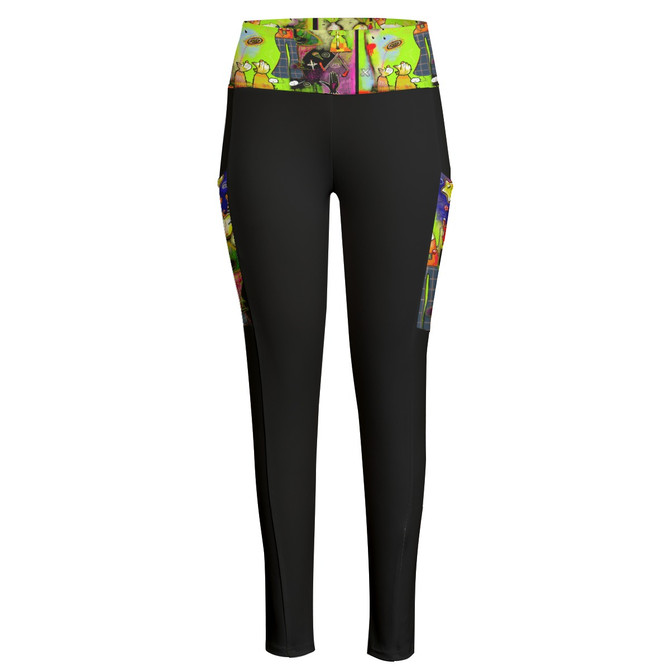 Bun bun chartreuse Women's High Waist Leggings With Side Pocket