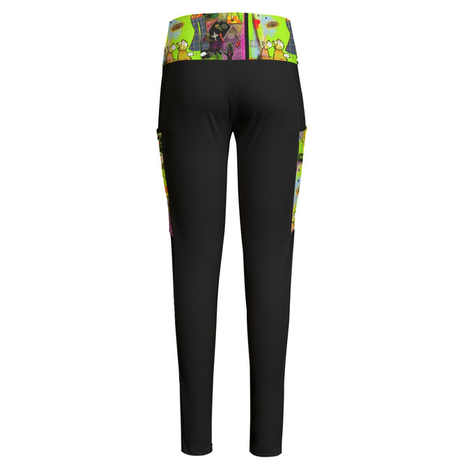 Bun bun chartreuse Women's High Waist Leggings With Side Pocket