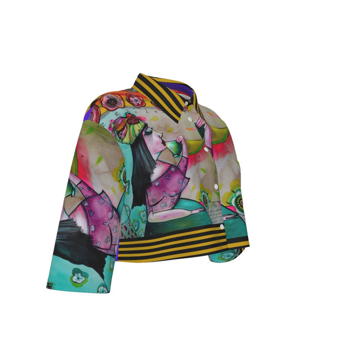 Coffee Architecture crop jacket 100% cotton