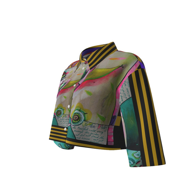 Coffee Architecture crop jacket 100% cotton