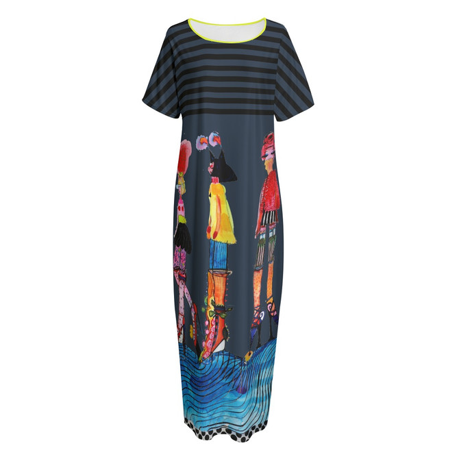 Walking girls maxi dress with pocket