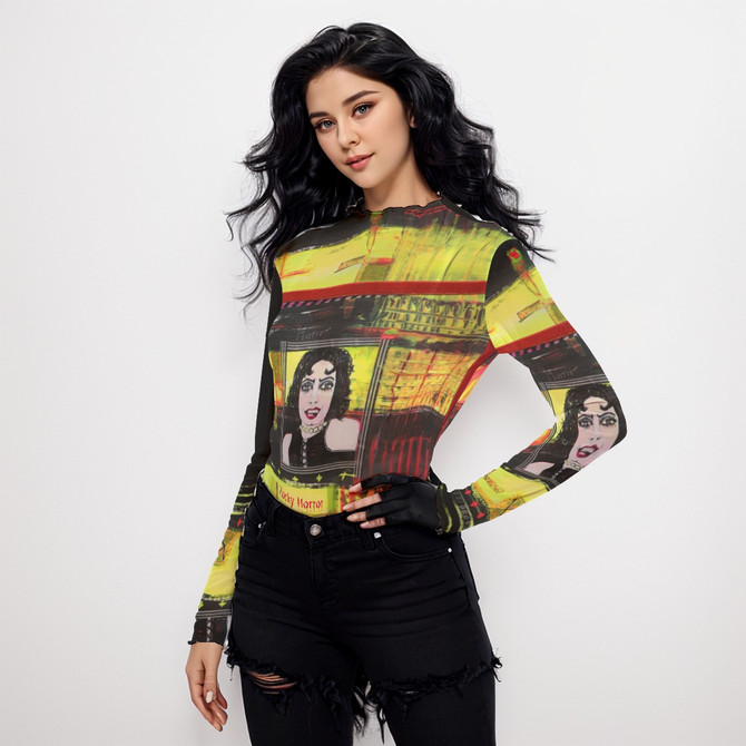 Love letter to Rocky Horror mesh long sleeve top