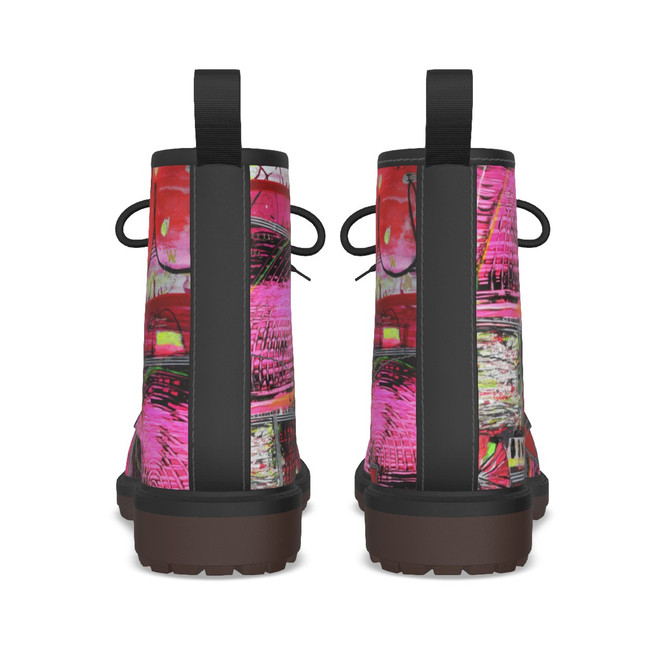 Bowie glam pink unsiex ankle  Boots