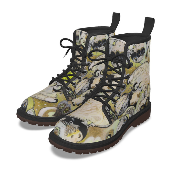 Gold swirls unisex ankle Boots