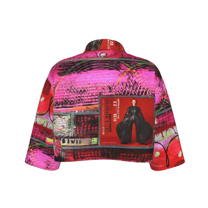 Pink Bowie crop jacket 100% cotton