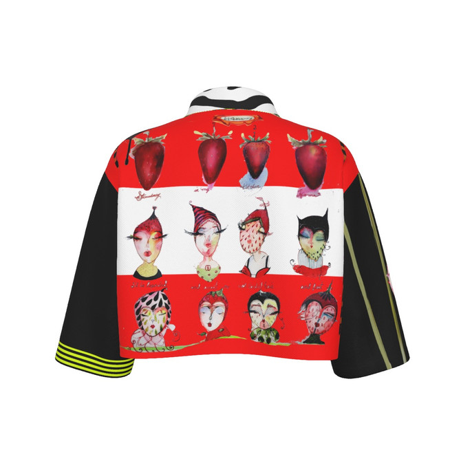 Strawberry Pixies Crop Jacket 100% cotton