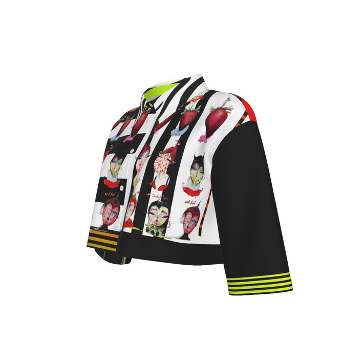 Strawberry Pixies Crop Jacket 100% cotton