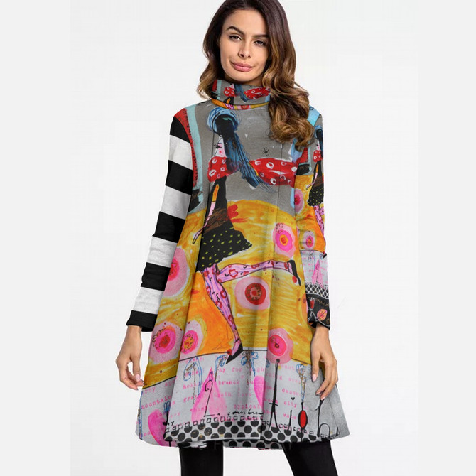Walking not talking long sleeve dress