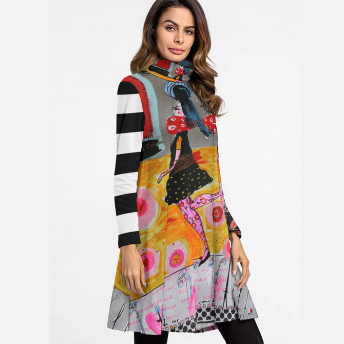 Walking not talking long sleeve dress