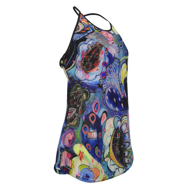 Blue tears criss cross tank top