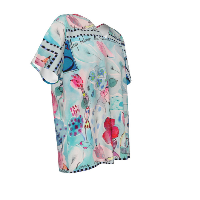 Ocean dreams bat sleeve V neck shirt