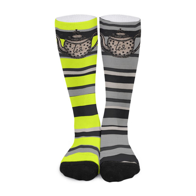 Gray & Chartreuse tea Unisex crew Socks