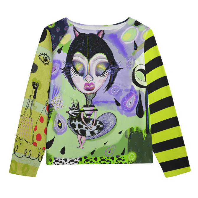 Cat cuddler 100% cotton long sleeve top