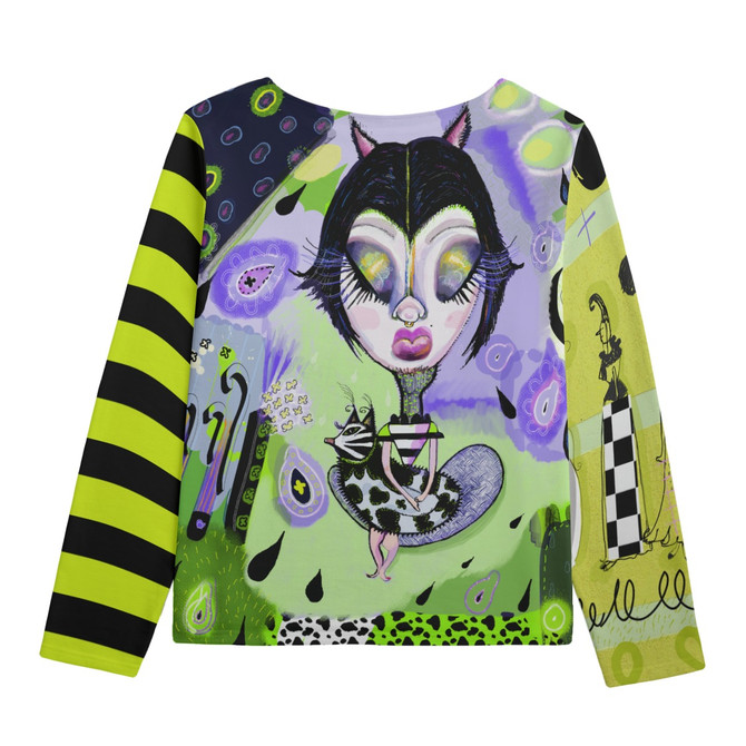 Cat cuddler 100% cotton long sleeve top