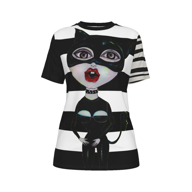 Cat Woman O-Neck T-Shirt