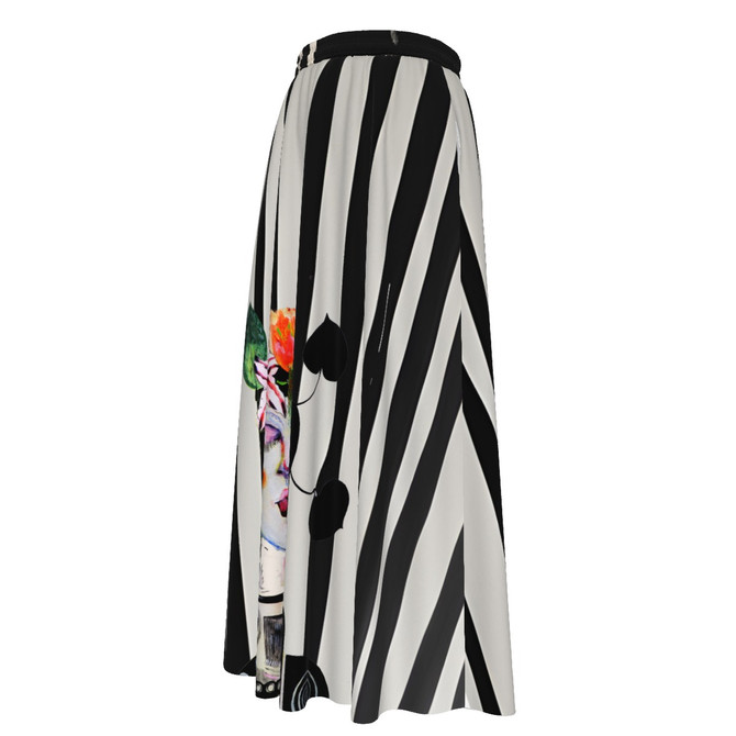 Typewriter Maxi skirt Chiffon with Lining