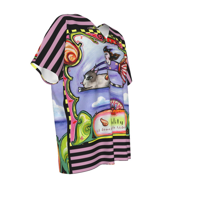 Reality Bat Sleeves V-Neck Shirt