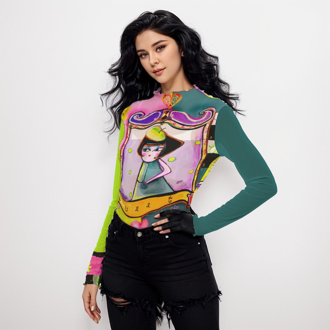 Earthgirl long sleeve mesh top