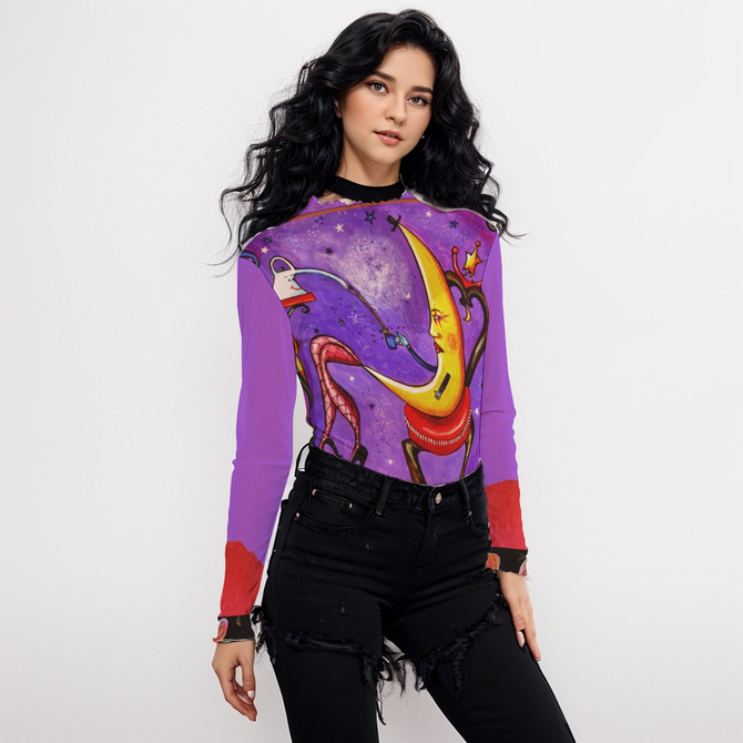 Luna long sleeve mesh top