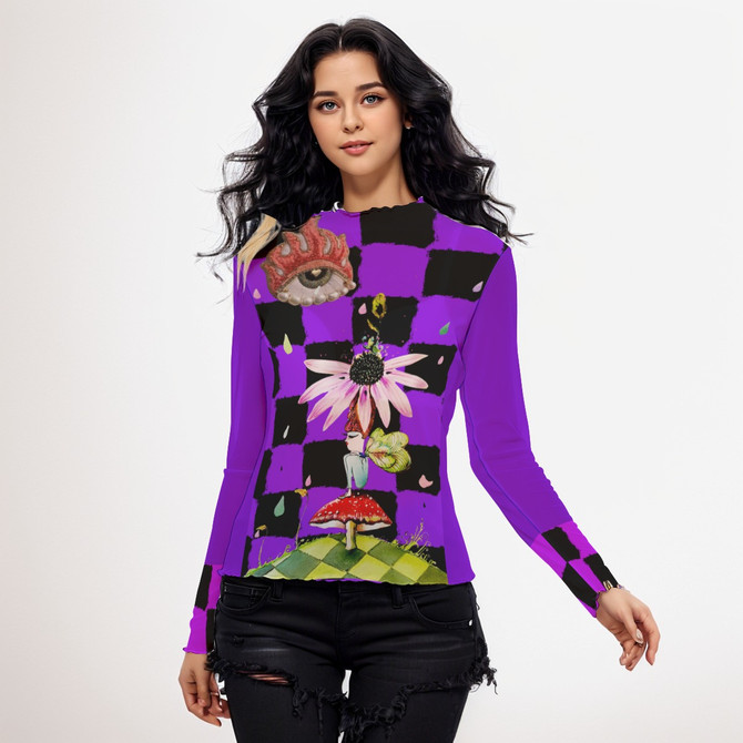 Shy Fairy long sleeve mesh top