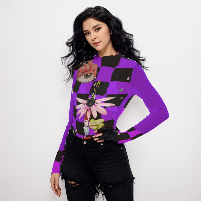 Shy Fairy long sleeve mesh top