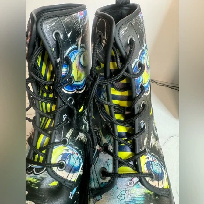 Blue clouds ankle boots