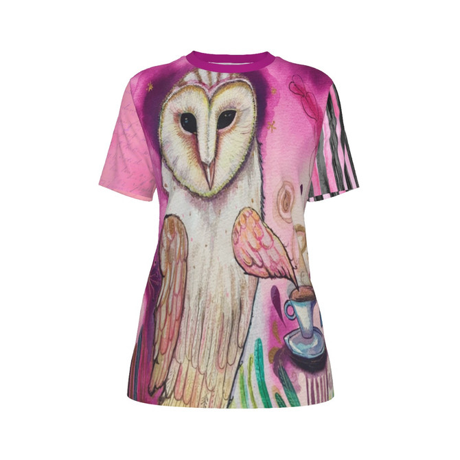 Owl O neck T-shirt