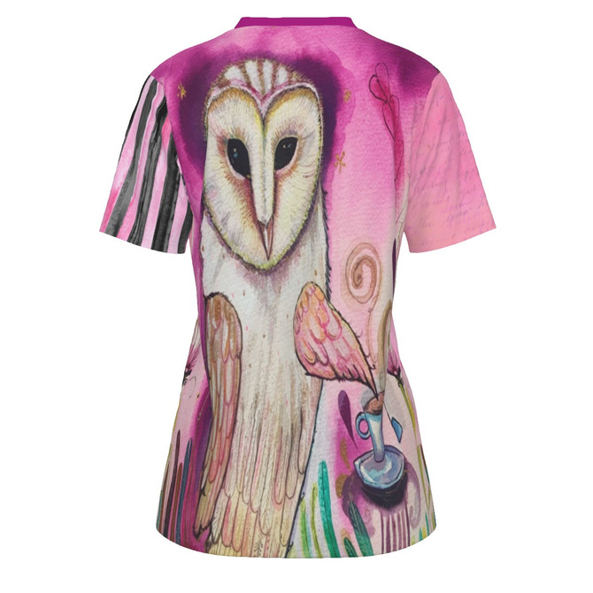 Owl O neck T-shirt