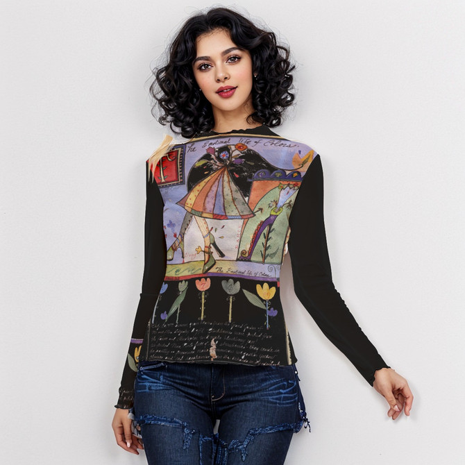 Tulips Long Sleeve Mesh Top