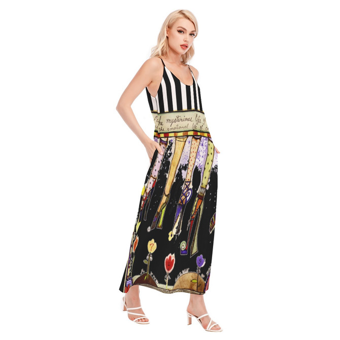 Shoe Clothesline Sling Dress with Pockets