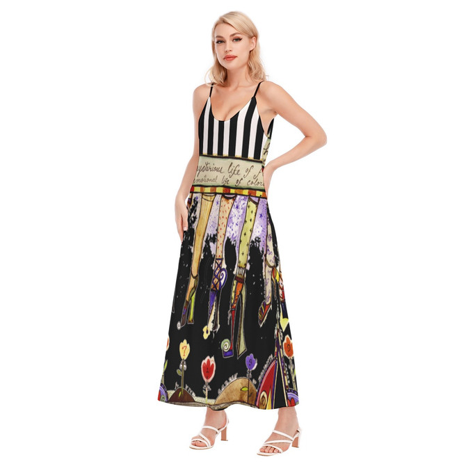 Shoe Clothesline Sling Dress with Pockets