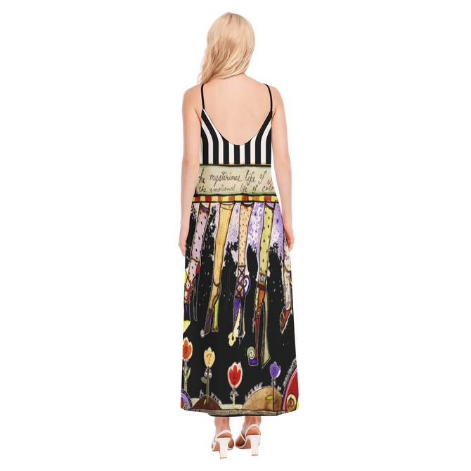 Shoe Clothesline Sling Dress with Pockets