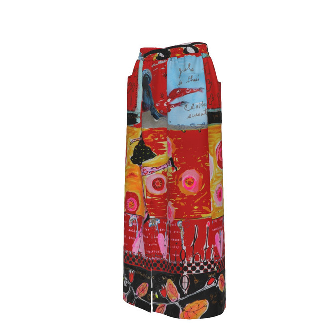 Red girl 100% Organic Cotton Maxi Skirt