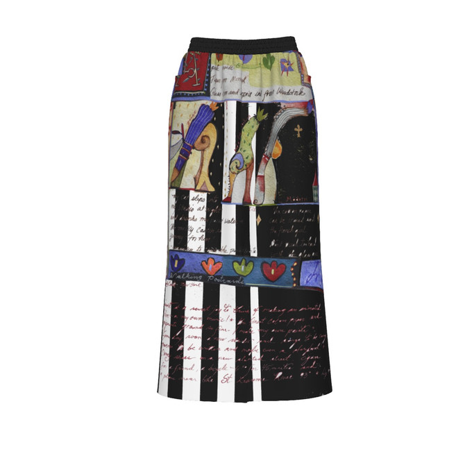 Shoes Walking Postcards 100% organic cotton Maxi Skirt