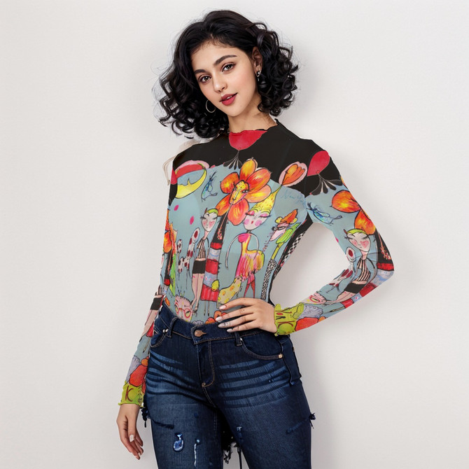 New York Garden Long Sleeve Top