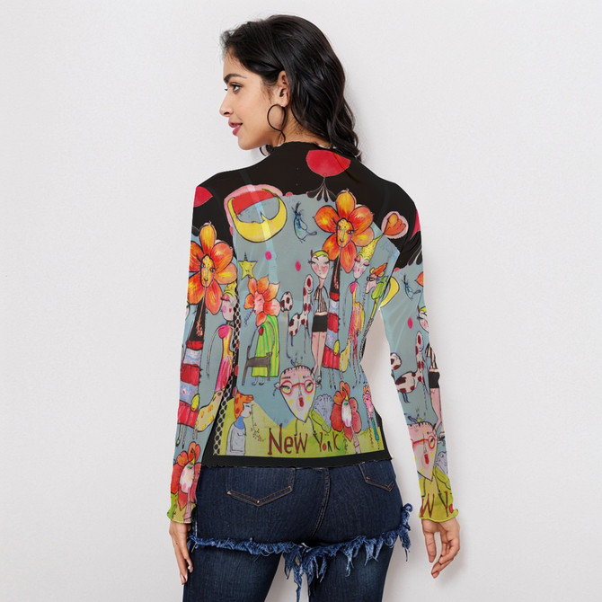 New York Garden Long Sleeve Top