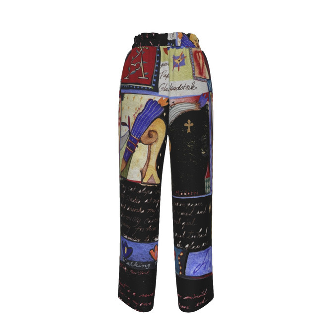 Walking postcards silky palazzo pants