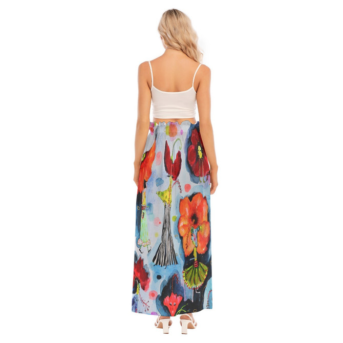 Hibiscus Chiffon Side Slit Skirt