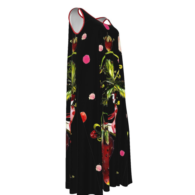 Strawberry girl on bike Rayon Dress